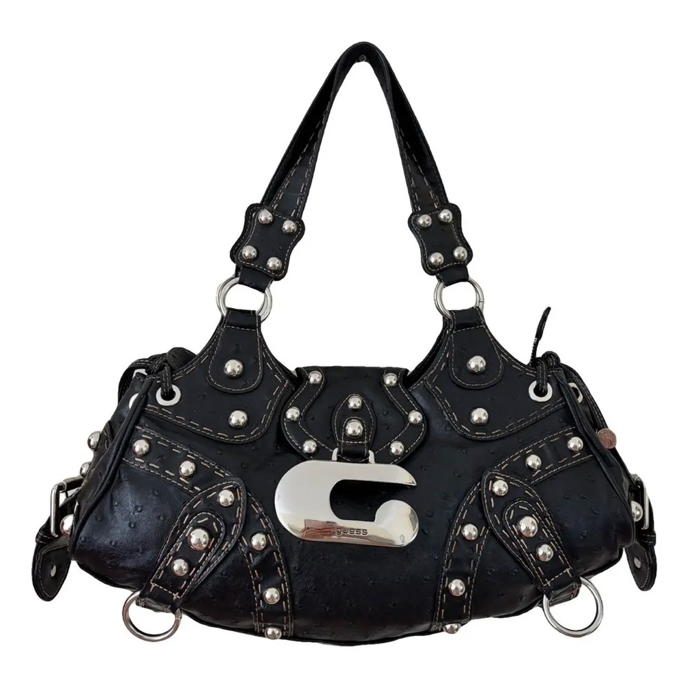 Y2K 2000s Guess Black Studded Shoulder Bag - Picture 2 of 16